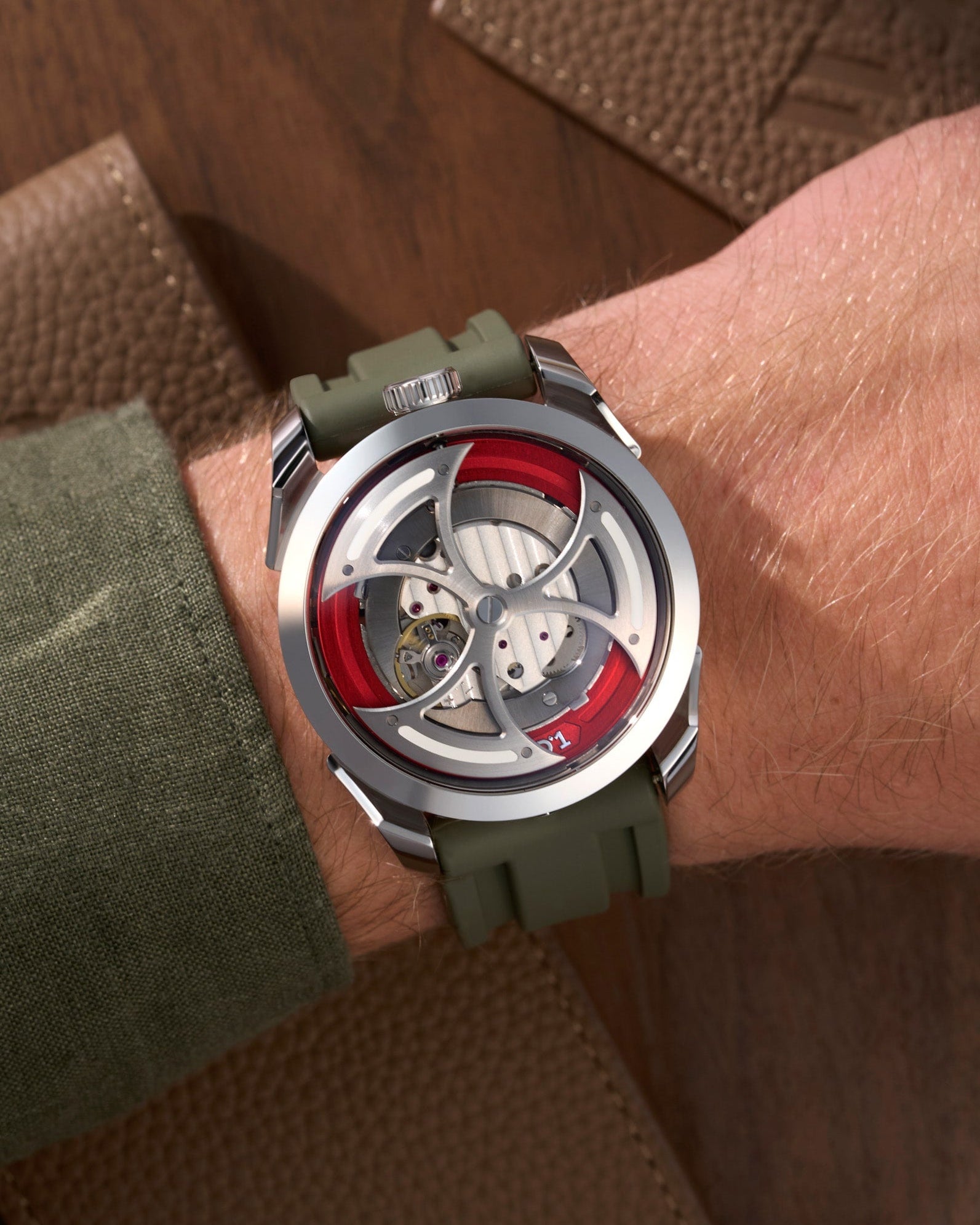 wristbuddys wristbuddy wristbuddies wrist Buddy watch strap band replacement integrated curved rubber FKM vulcanized best quality strap size lug width 22mm wristbands klockarmband uhrenarmband uhrenband watchstrap watchband MB&F Mad1 M.a.d.1 MADone red edition red edition MBnF