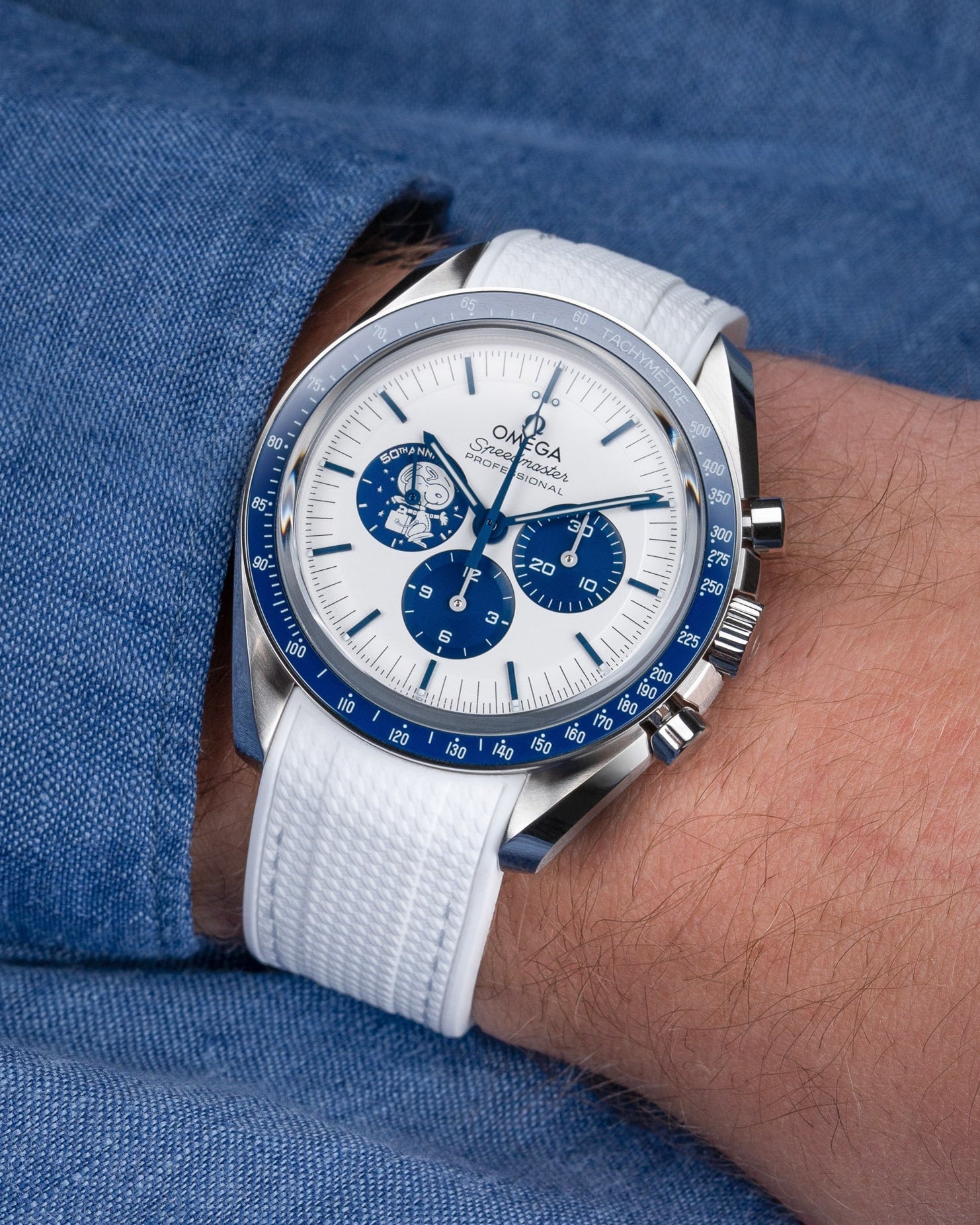 Rubber Strap for Omega Speedmaster “Silver Snoopy Award” - Wristbuddys