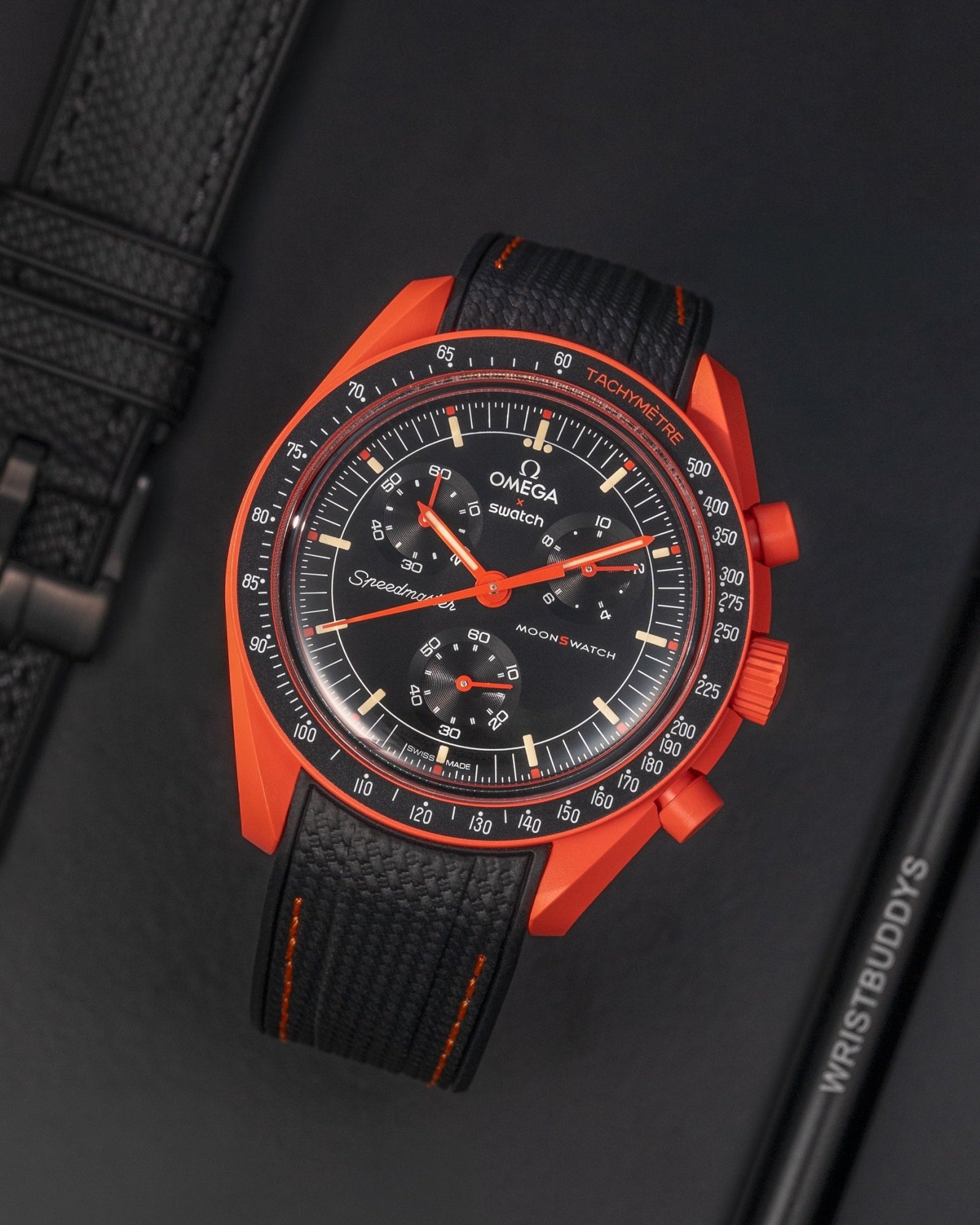 Omega X Swatch MoonSwatch Mission to Jupiter Moonwatch Speedmaster Professional Wristbuddys Wristbuddy Klockarmband klockband rubberstrap rubber strap straps for Mission to Mercury, mission to moon, moonswatches best rubber intergrated mission to moon mercury intergrated uhrenband bracelet Urrem bracelet de montre cinturino per orologio cinturino dell'orologio horlogeband correa de reloj Uhrenarmband Uhrarmband brown brun braun Mission On Earth Polar lights new model 2024 lava red