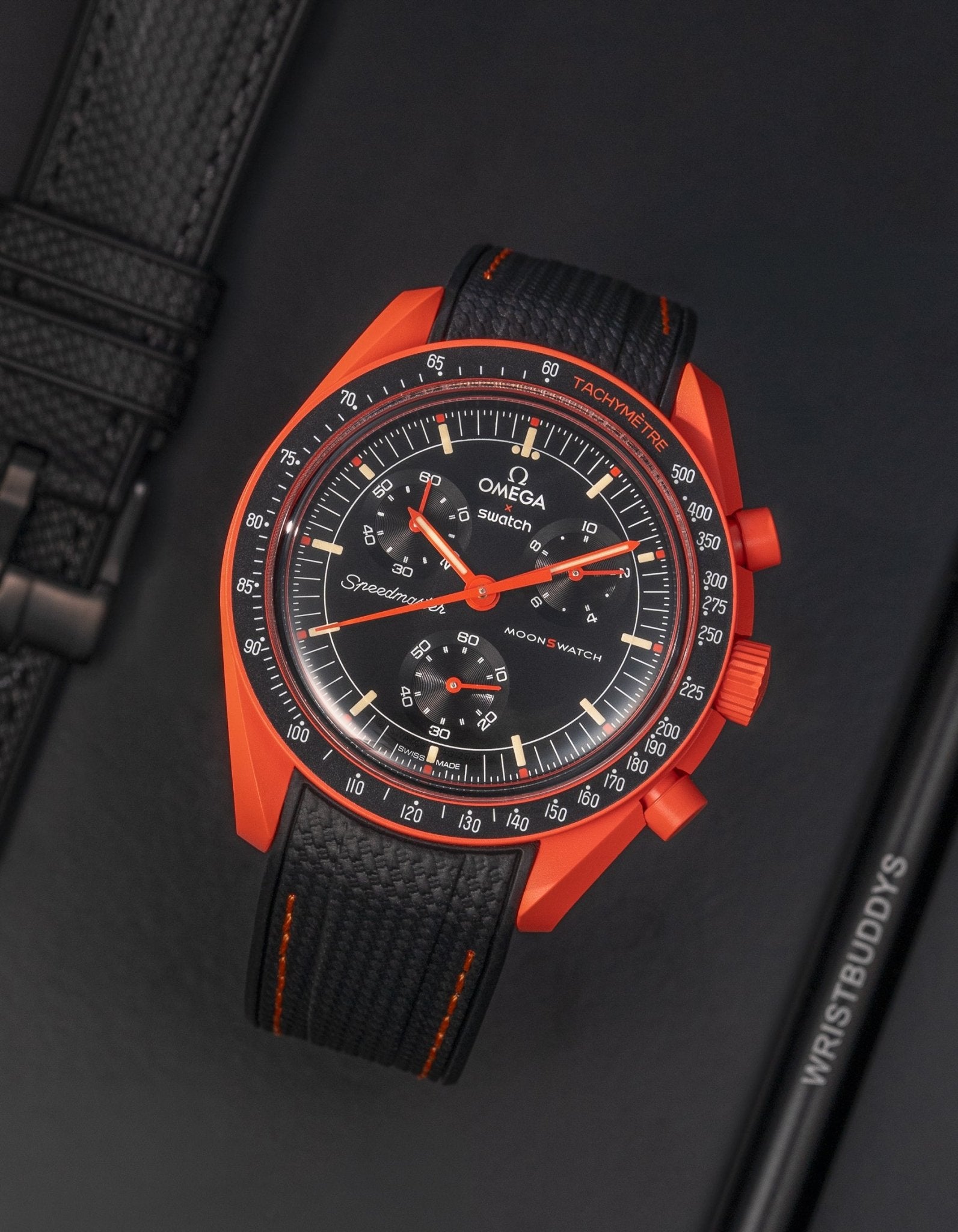Omega X Swatch MoonSwatch Mission to Jupiter Moonwatch Speedmaster Professional Wristbuddys Wristbuddy Klockarmband klockband rubberstrap rubber strap straps for Mission to Mercury, mission to moon, moonswatches best rubber intergrated mission to moon mercury intergrated uhrenband bracelet Urrem bracelet de montre cinturino per orologio cinturino dell'orologio horlogeband correa de reloj Uhrenarmband Uhrarmband brown brun braun Mission On Earth Polar lights new model 2024 lava red