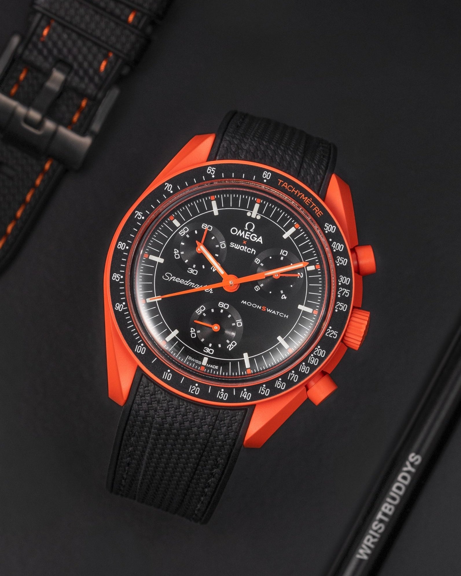 Omega X Swatch MoonSwatch Mission to Jupiter Moonwatch Speedmaster Professional Wristbuddys Wristbuddy Klockarmband klockband rubberstrap rubber strap straps for Mission to Mercury, mission to moon, moonswatches best rubber intergrated mission to moon mercury intergrated uhrenband bracelet Urrem bracelet de montre cinturino per orologio cinturino dell'orologio horlogeband correa de reloj Uhrenarmband Uhrarmband brown brun braun Mission On Earth Polar lights new model 2024 lava red