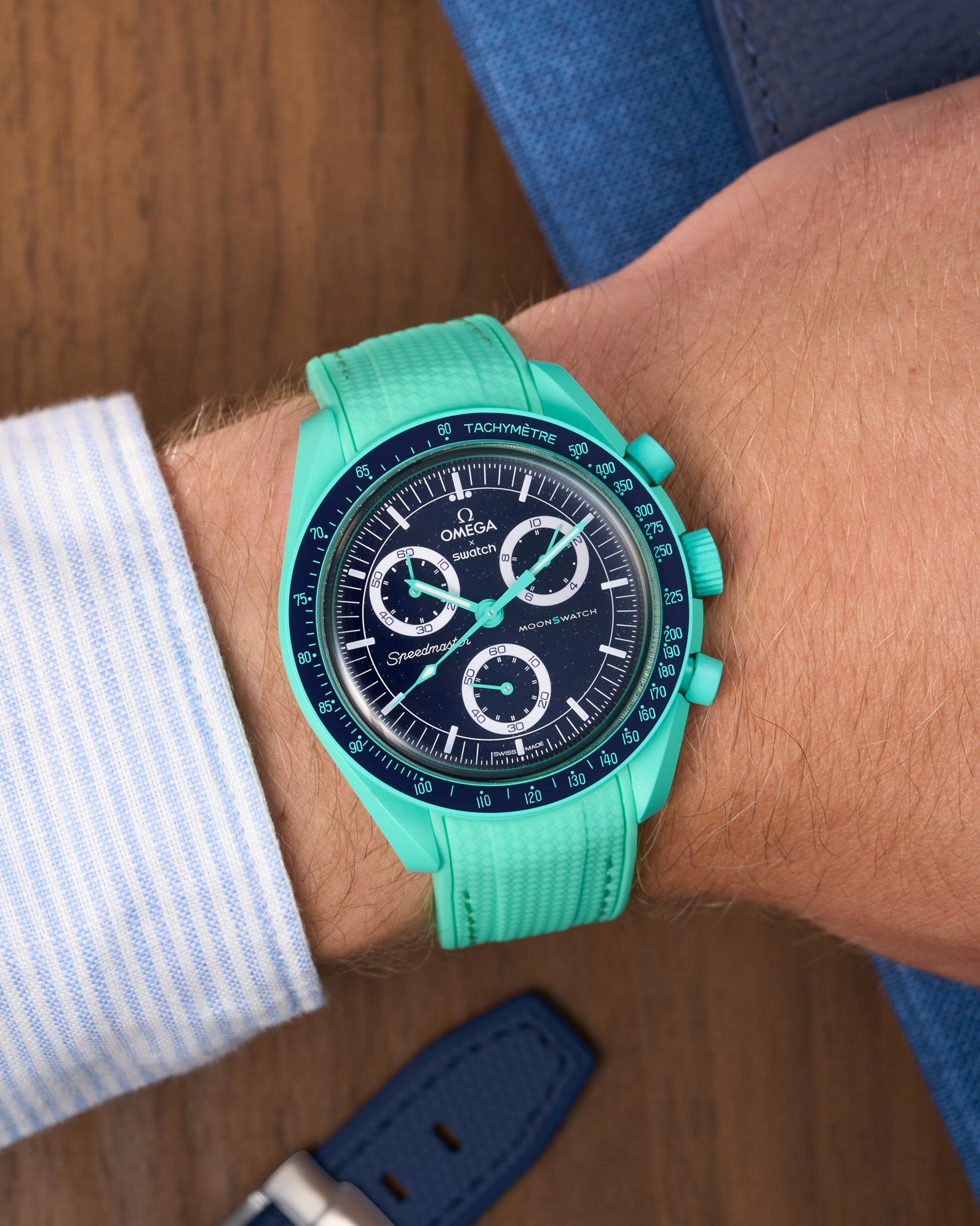 Omega X Swatch MoonSwatch Mission to Jupiter Moonwatch Speedmaster Professional Wristbuddys Wristbuddy Klockarmband klockband rubberstrap rubber strap straps for Mission to Mercury, mission to moon, moonswatches best rubber intergrated mission to moon mercury intergrated uhrenband bracelet Urrem bracelet de montre cinturino per orologio cinturino dell'orologio horlogeband correa de reloj Uhrenarmband Uhrarmband brown brun braun Mission On Earth Polar lights new model 2024