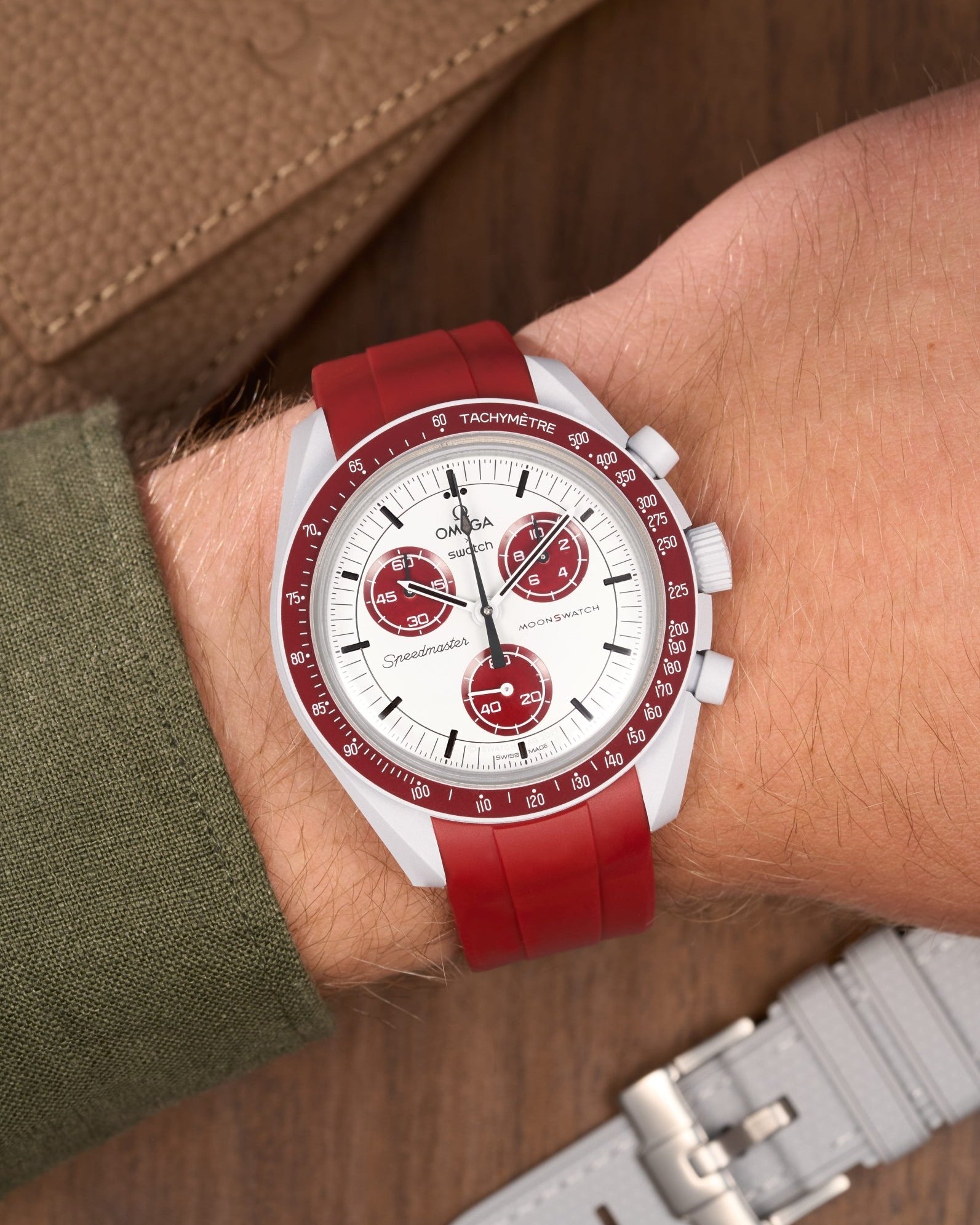 Omega X Swatch MoonSwatch Mission to Pluto Moonwatch Speedmaster Professional Wristbuddys Wristbuddy Klockarmband klockband rubberstrap rubber strap horus straps for Mission to Mercury, mission to moon, moonswatches best rubber perpetual straps intergrated mission to moon mercury pluto burgundy dark red wine red grey vinröd