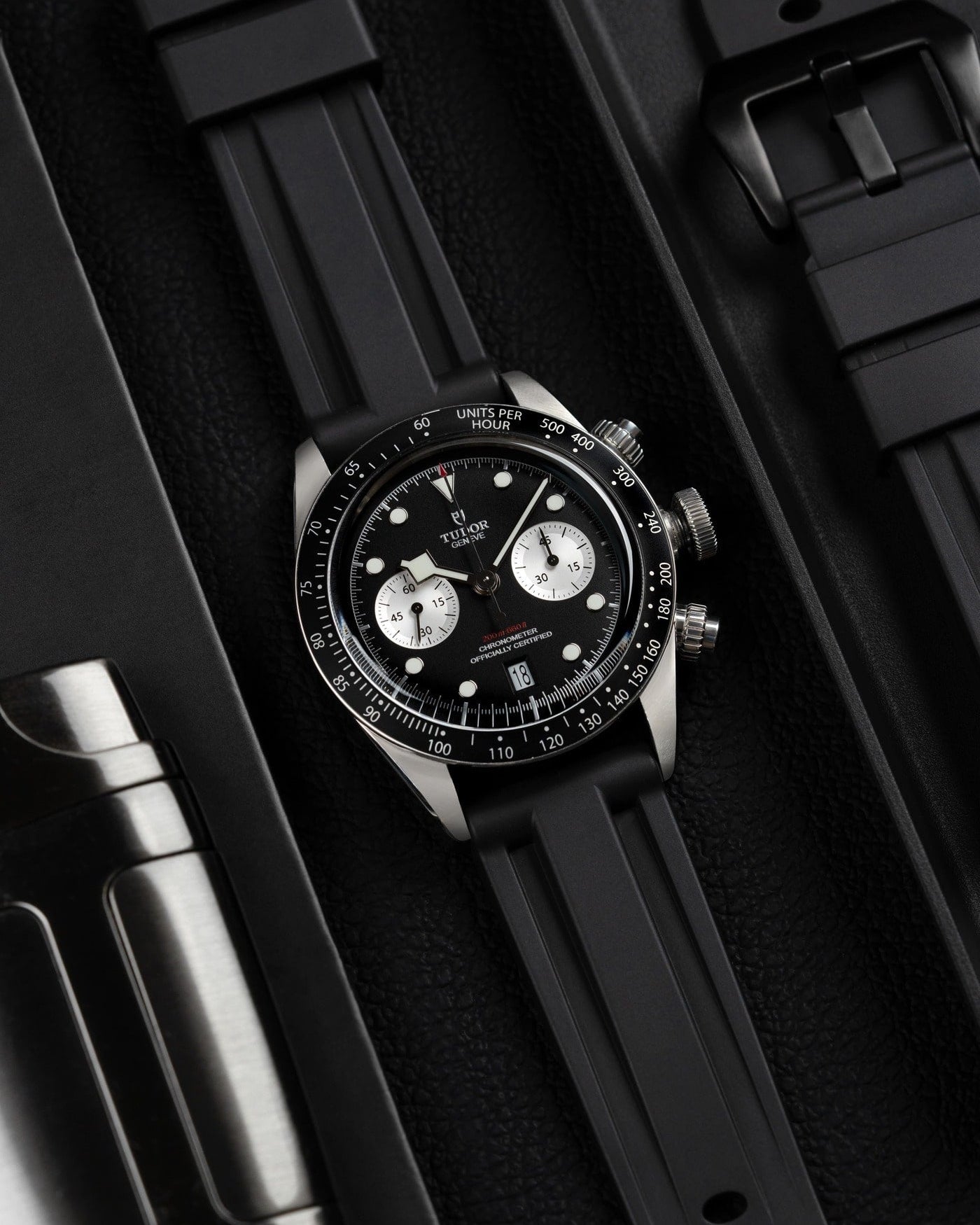 Tudor Black Bay Chrono Panda subdials watches wristbuddys wristbuddy wristbuddies wrist Buddy watch strap band replacement integrated curved rubber FKM vulcanized best quality strap size lug width 20mm wristbands rubber bronze steel M79360N-0002 M79360N M79360N-0001 black negro svart schwarz