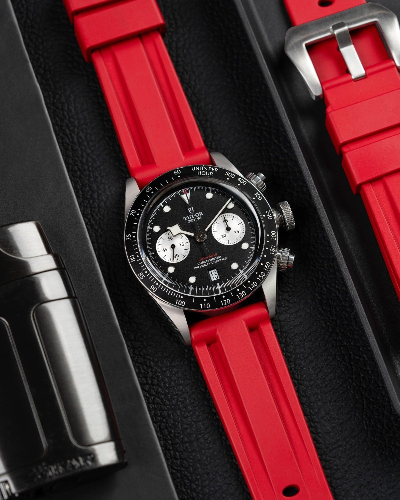 Tudor Black Bay Chrono Panda subdials watches wristbuddys wristbuddy wristbuddies wrist Buddy watch strap band replacement integrated curved rubber FKM vulcanized best quality strap size lug width 20mm wristbands rubber bronze steel M79360N-0002 M79360N M79360N-0001 black negro svart schwarz