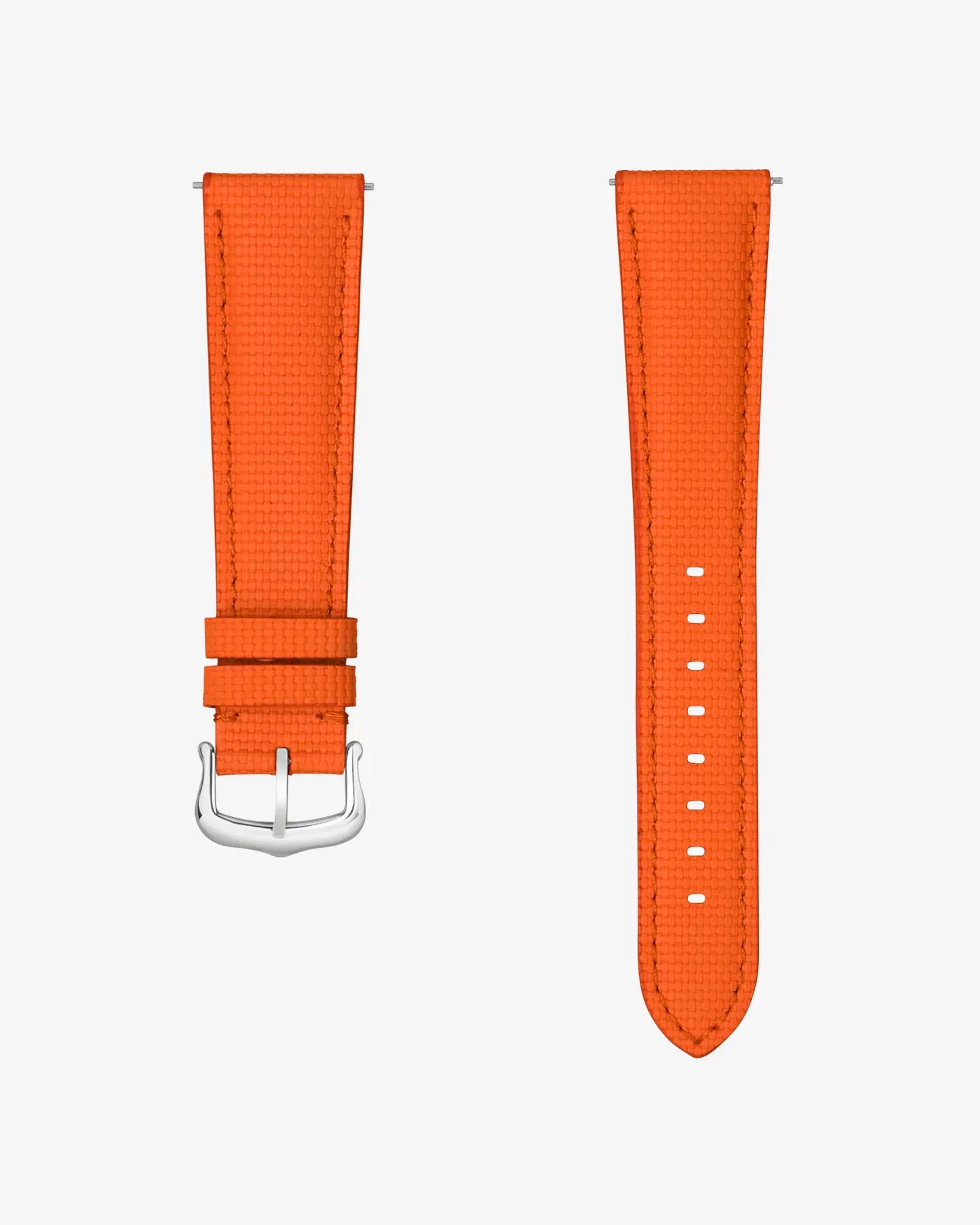 rubberised sailcloth leather strap in orange – version shown on collection listing