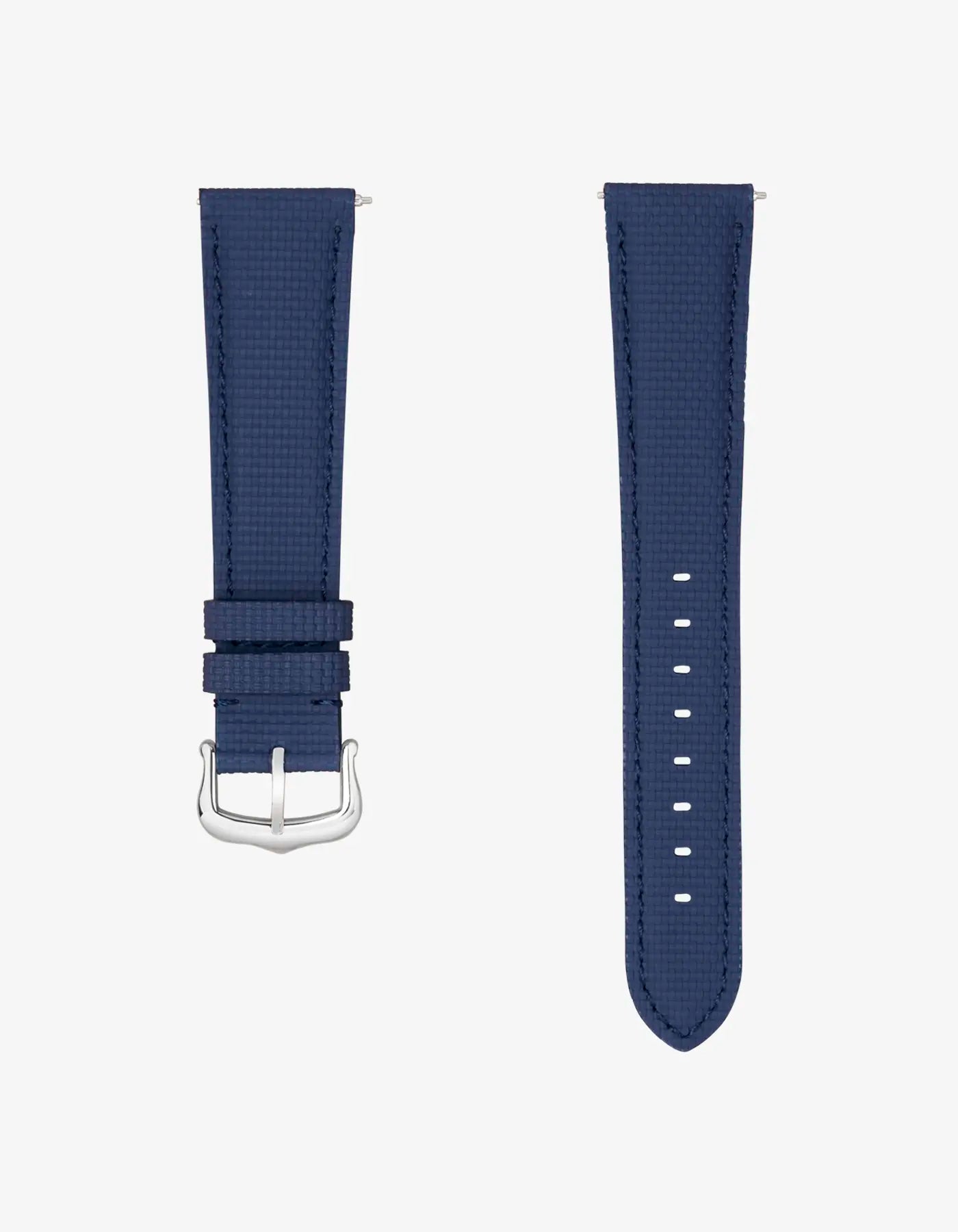 Rubberised sailcloth leather watch strap on Cartier Tank Must with black dial – dressed wrist shot with soft texture