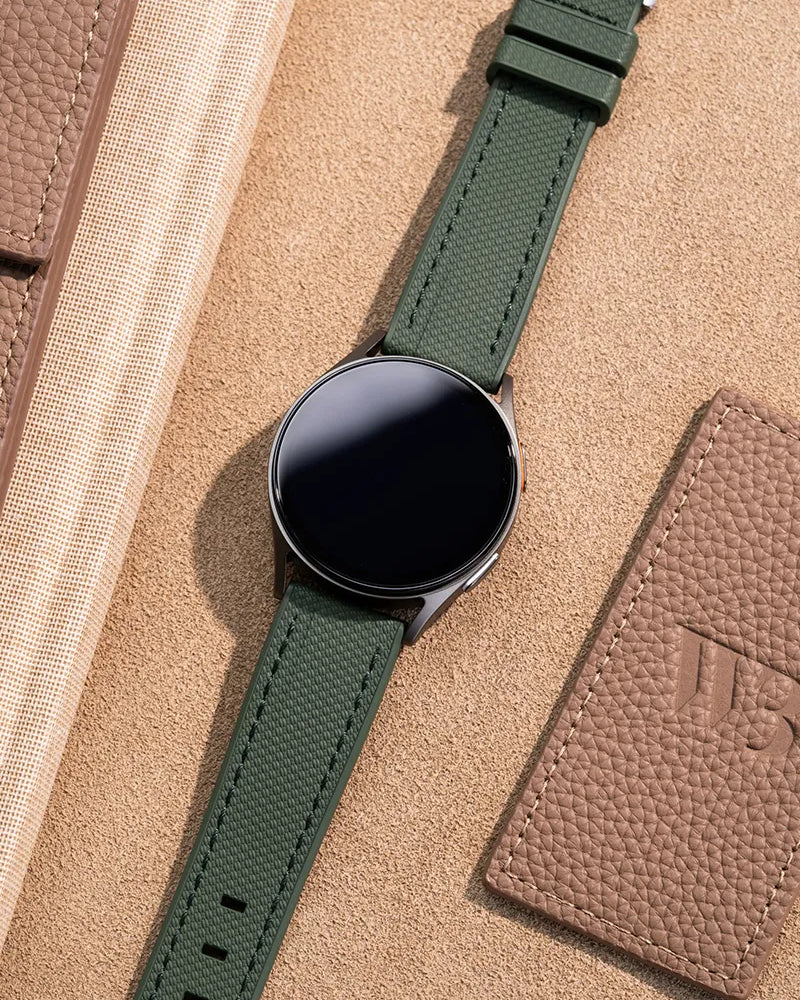 Samsung Galaxy Watch wrist strap wristband Wristbuddys premium watch band watch strap klockarmband klockband best rubberstrap rubber strap for Galaxy Watch 4, Watch 5 Galaxy smartwatch premium strap wrist strap Uhrenarmband Uhrarmband bracelet de montre cinturino dell'orologio horlogeband correa de reloj Samsung smartwatch accessories green grön vert grün verde groen