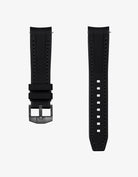Black vertech rubber watch strap Omega Speedmaster on a white background
