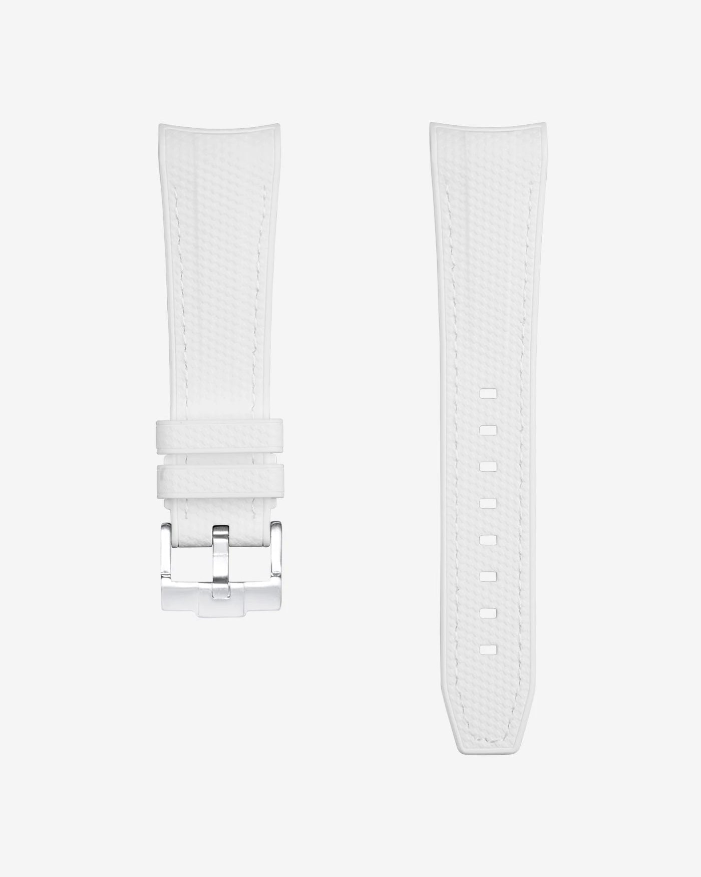 Vertech White rubber strap for Blancpain x Swatch Green Abyss – product image with polished clasp
