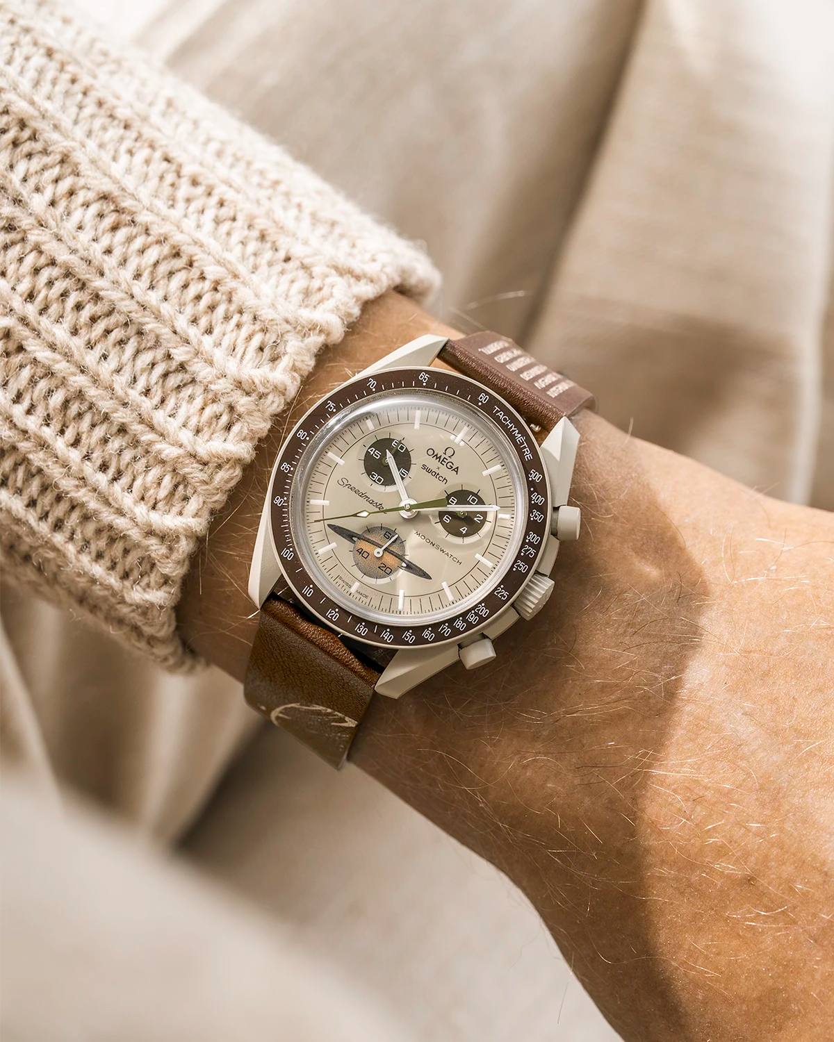 Calfskin Strap for MoonSwatch Mission to Saturn – Wristbuddys x REM wristshot