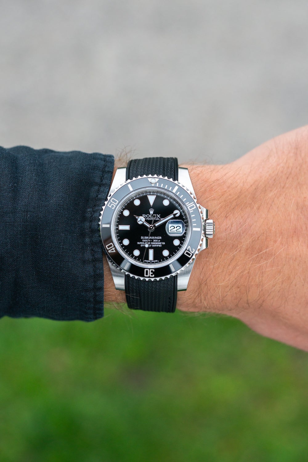 Classic Black Rubber Straps for Rolex Submariner - Wristbuddys