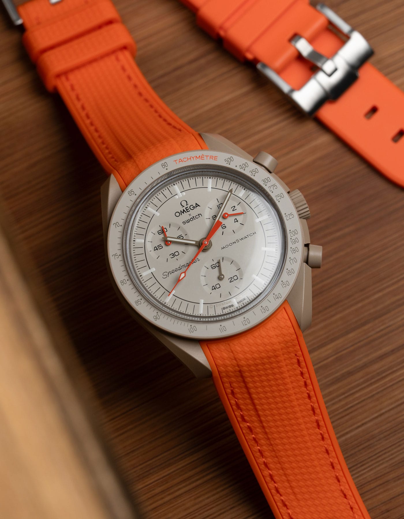 Curved Premium Rubber Strap Orange