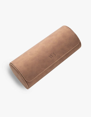 3 Slot Watch Roll in Brown Suede, product image
