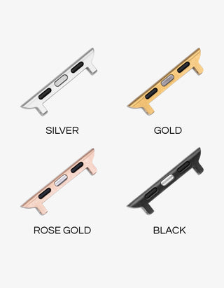 Adapters for Grey Epsom Leather Apple Watch Band – silver, gold, rose gold, black