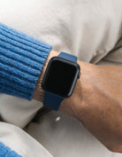 Navy Blue Apple Watch Band with Integrated Adapter wrist shot