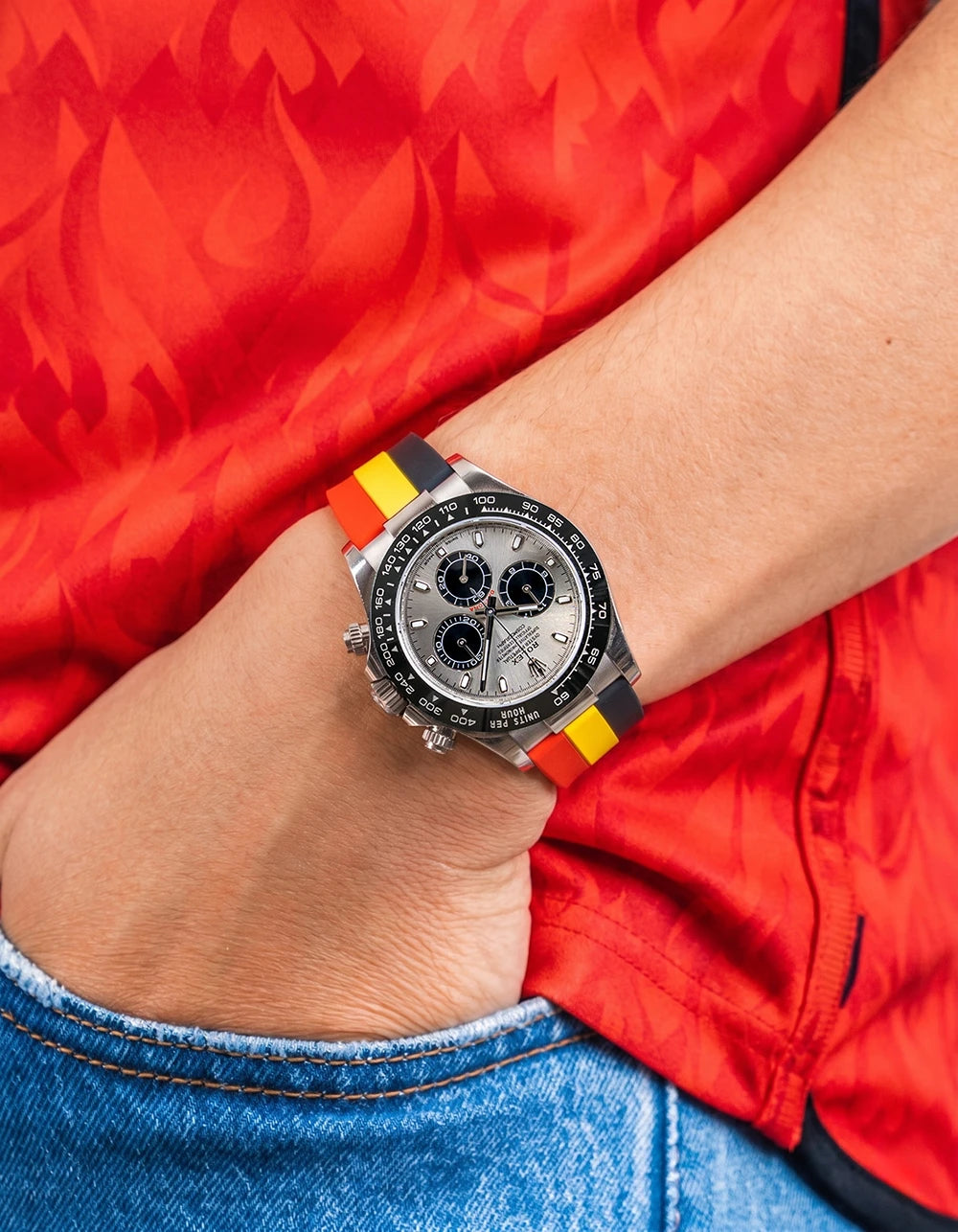 Belgium Flag Watch Strap wrist shot
