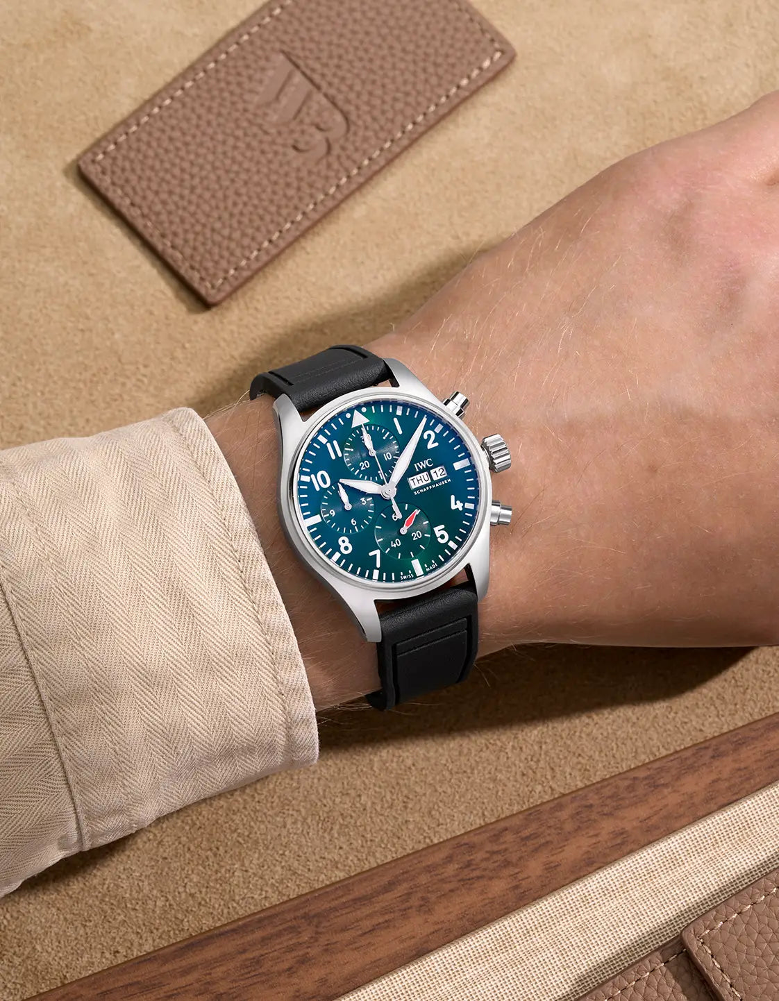 Black IWC Rubber Strap on IWC Big Pilot Watch – Durable, Waterproof & Sporty Fit