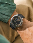 Black Universal FKM Rubber Strap wrist shot on Panerai Luminor