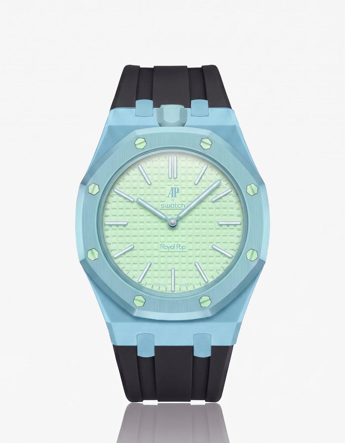 combo::light-blue::rubber-strap-for-ap-x-swatch-royal-pop-black