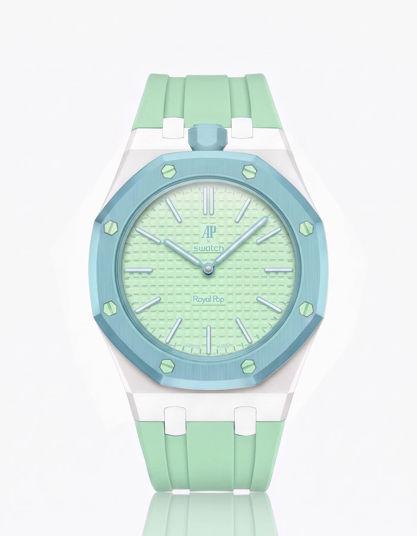 combo::white::rubber-strap-for-ap-x-swatch-royal-pop-mint