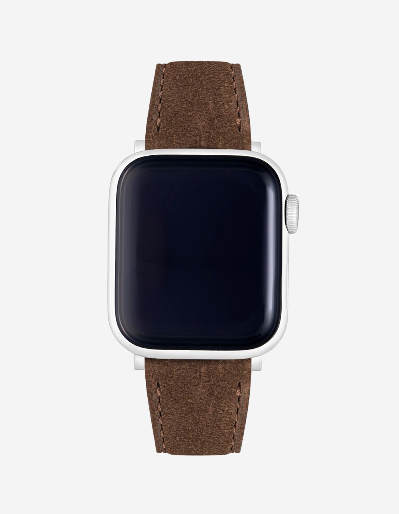 Brown Suede Leather Apple Watch Strap on Watch