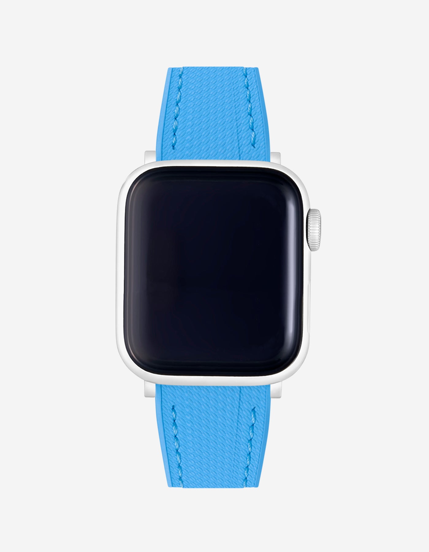 High-performance Capri Blue Rubber Apple Watch Band on Watch