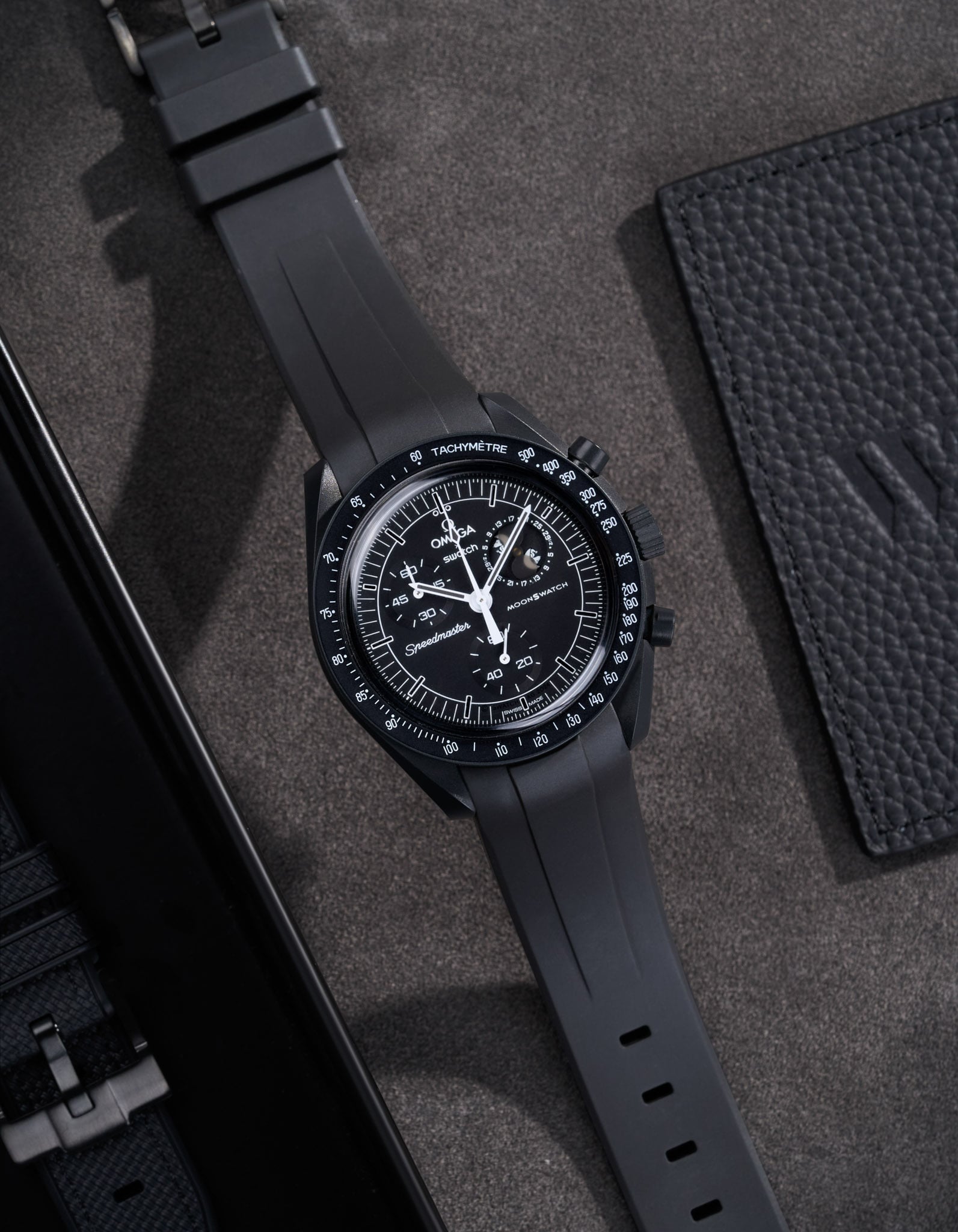 Omega X Swatch MoonSwatch Mission to Jupiter Moonwatch Speedmaster Professional Wristbuddys Wristbuddy Klockarmband klockband rubberstrap rubber strap horus black svart black buckle clasp integrated