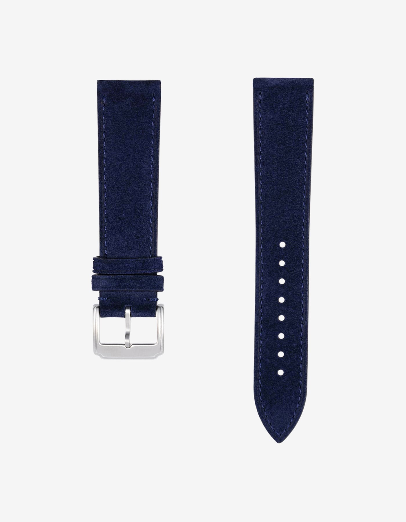 Dark blue suede leather strap for Omega X Swatch Mission on Earth Polar Lights – product image showing both strap parts