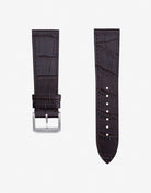 Dark brown alligator leather watch strap