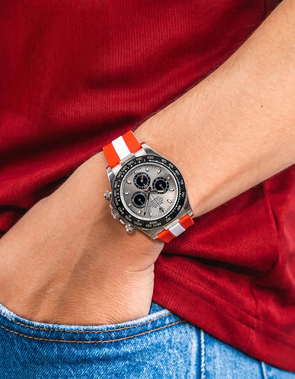 Denmark Flag Watch Strap wrist shot