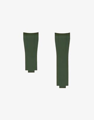 FKM green rubber strap for Rolex Submariner 116610LN or 114060LN – standalone flat lay