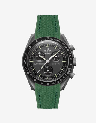Green rubber strap designed for the Omega x Swatch MoonSwatch Mission to Mercury