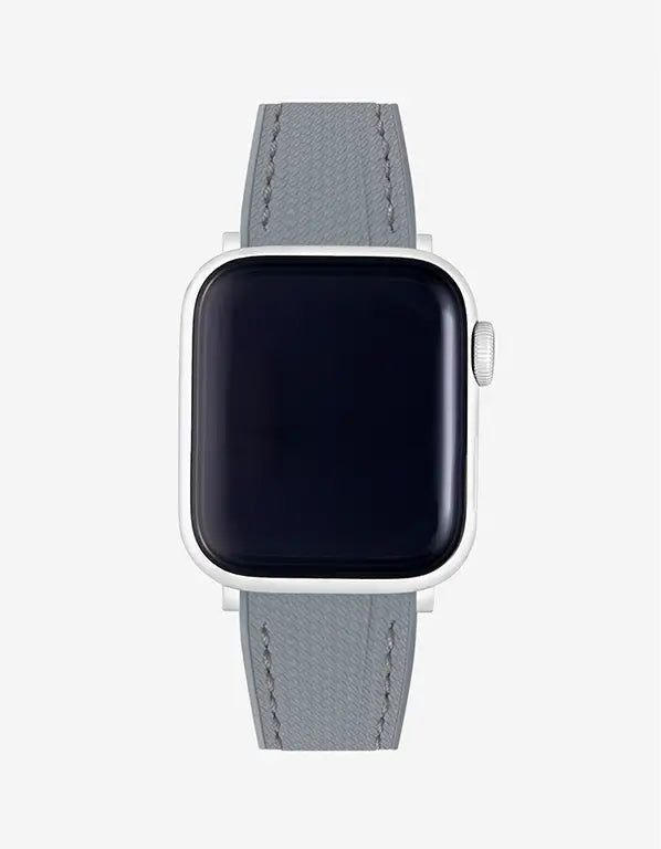 Grey Rubber Apple Watch Band on watch