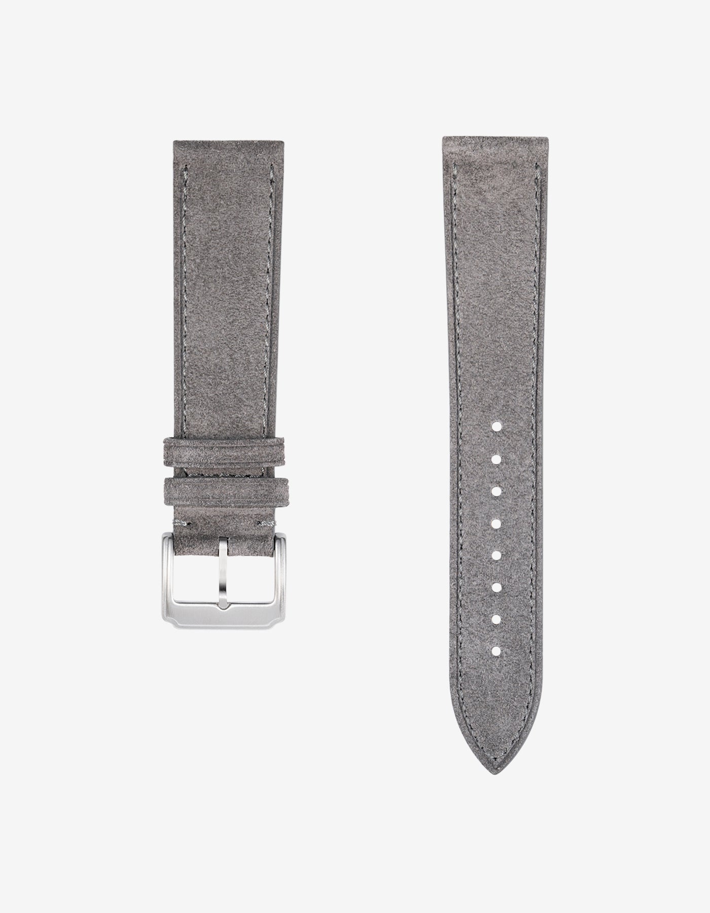 Grey suede leather strap for Omega X Swatch Mission to Mercury– product image showing both strap parts