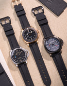 Panerai Luminor Collection in Black Rubber Straps – Luminor Marina, Submersible, and Tactical Black Dial 24mm replacement uhrenband armband for sporty military-inspired Swiss watches