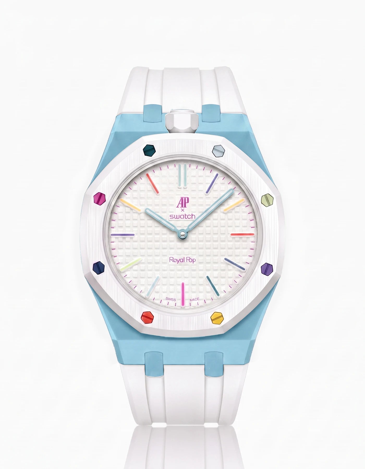 combo::light-blue::rubber-strap-for-ap-x-swatch-royal-pop-white