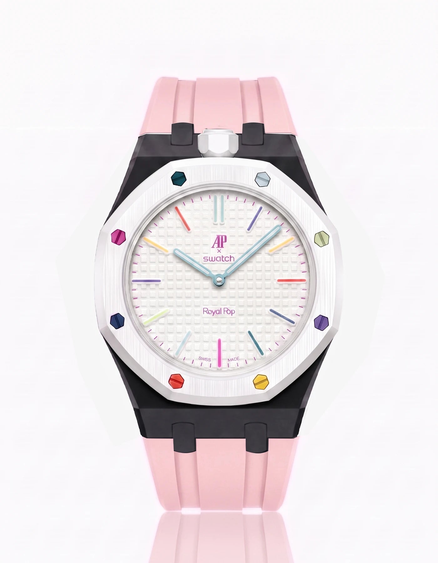 combo::black::rubber-strap-for-ap-x-swatch-royal-pop-pink