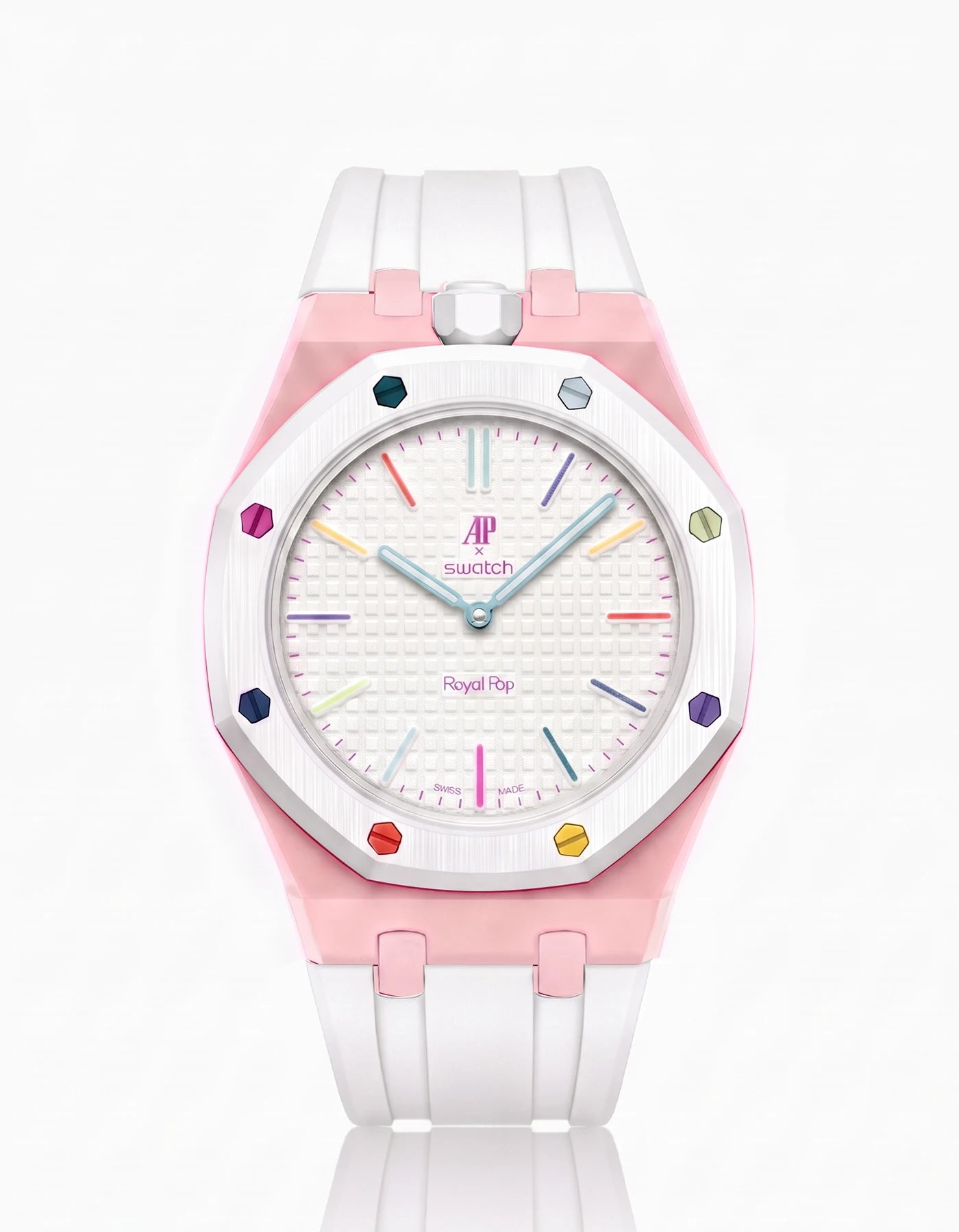 combo::pink::rubber-strap-for-ap-x-swatch-royal-pop-white