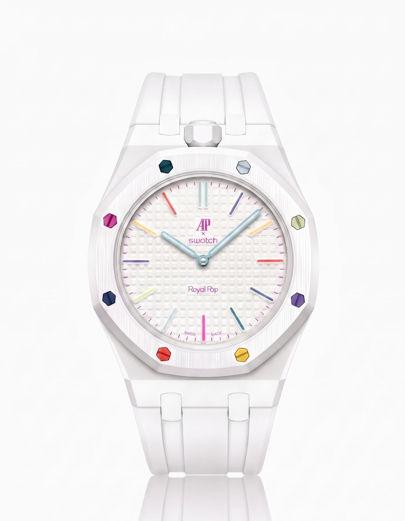 Rubber Strap & Case For AP x Swatch Royal Pop Huit Blanc Rubber Strap & Case For AP x Swatch Royal Pop Huit Blanc