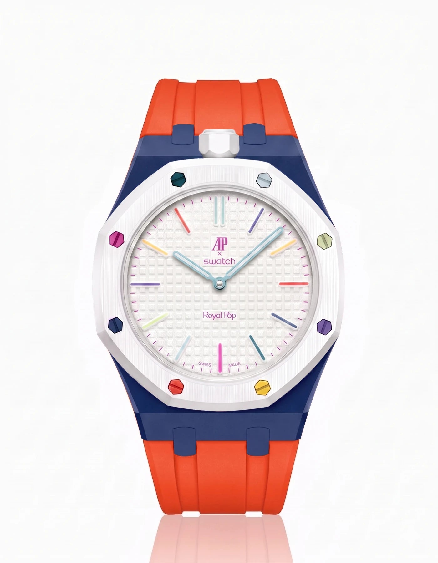 combo::navy-blue::rubber-strap-for-ap-x-swatch-royal-pop-orenji-orange