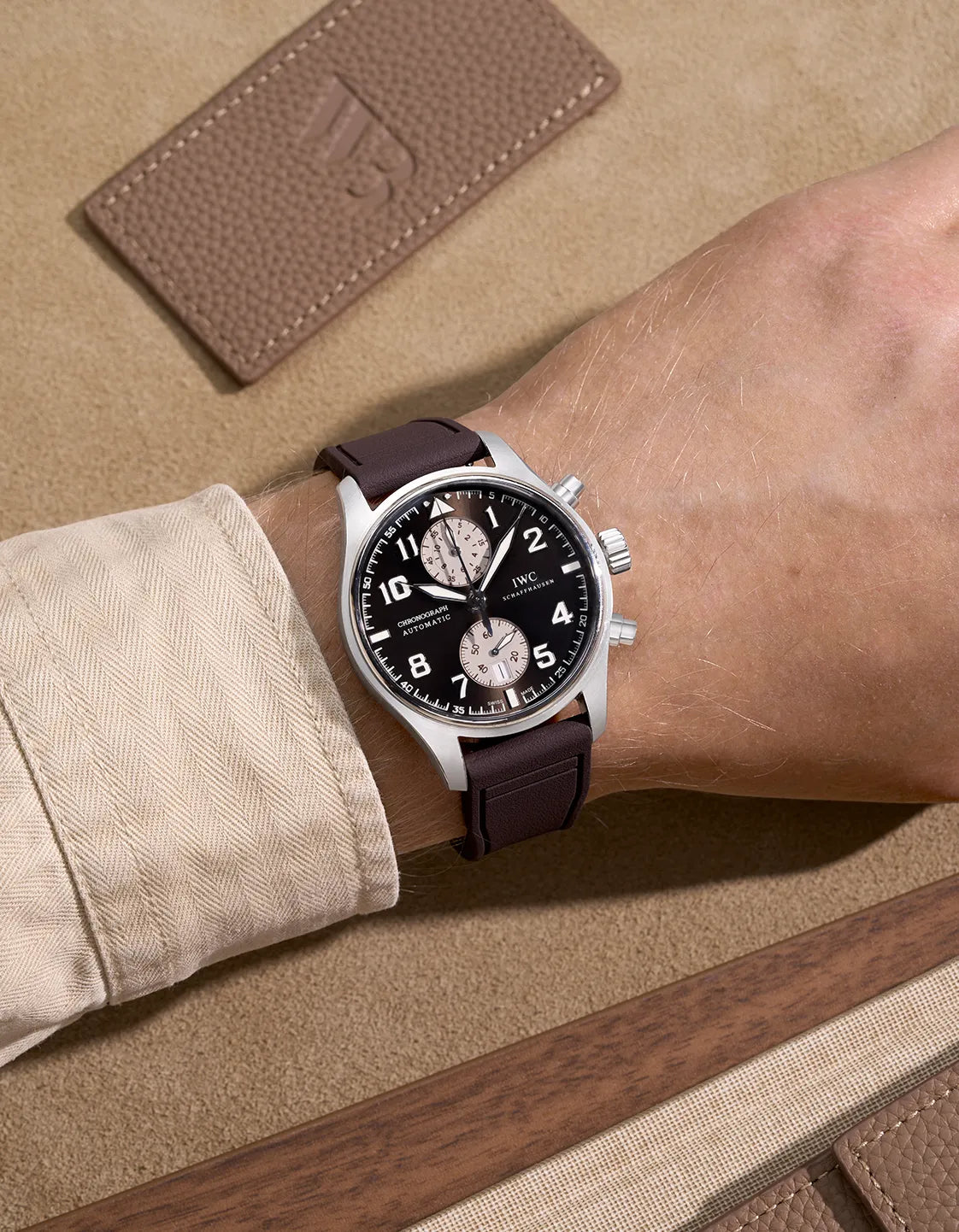 IWC Rubber Strap Brown on IWC Chronograph – Waterproof & Sweat-Resistant