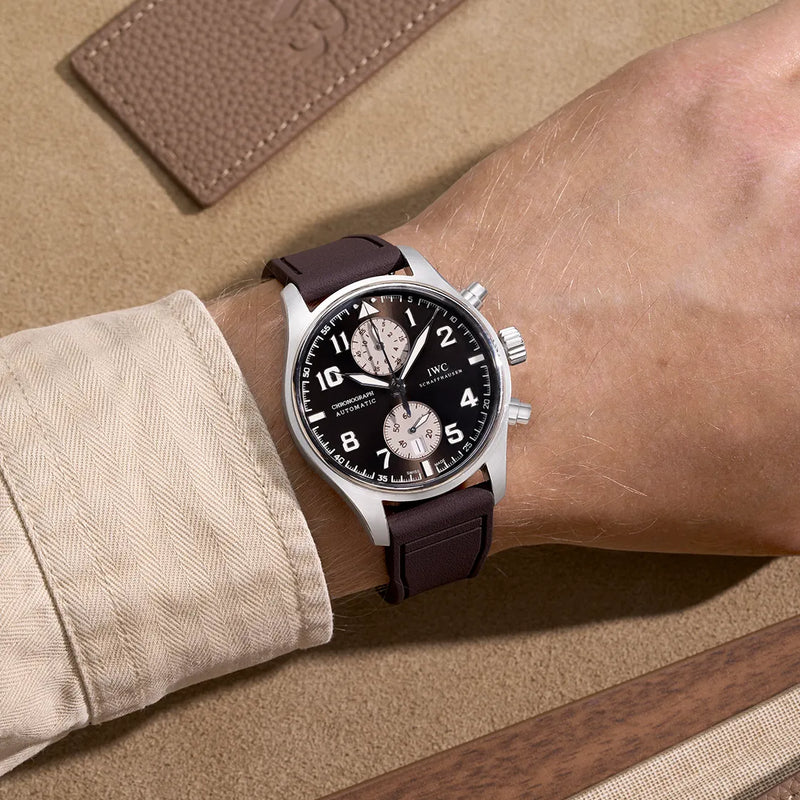IWC純正品 アリゲーター・ストラップ ダークブラウン 20mm IWC Rubber Strap Brown | Quick-Release & Perfect Fit