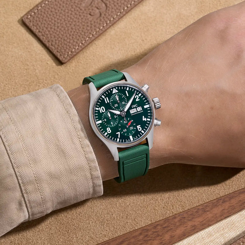 IWC Rubber Strap Military Green – Durable, Quick-Release & Waterproof