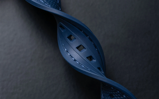 Close-up of blue rubber watch strap from Wristbuddys highlighting surface finish, flexibility, and inspection quality