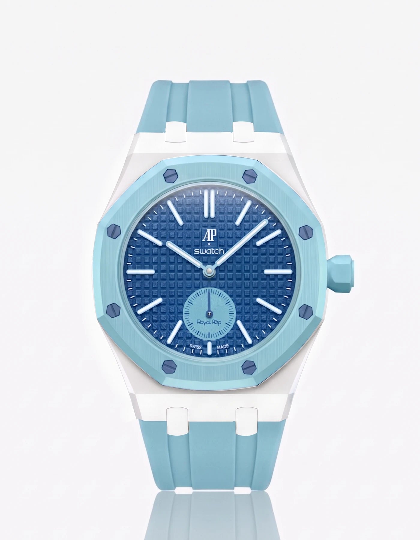 combo::white::rubber-strap-for-ap-x-swatch-royal-pop-lan-ba-blue