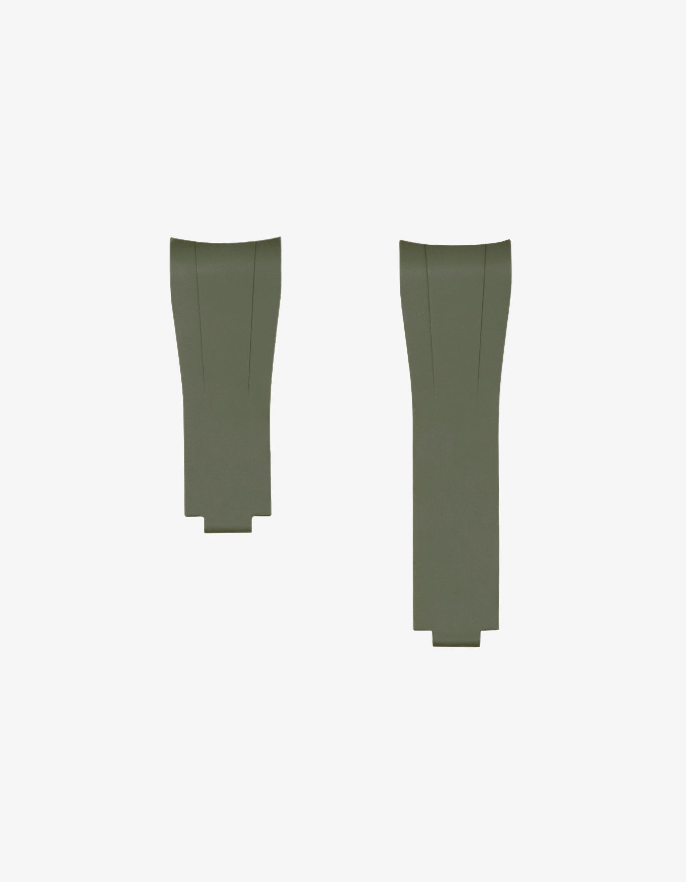 Military Green classic smooth FKM Rubber Strap Integrated with Original Clasp for Rolex