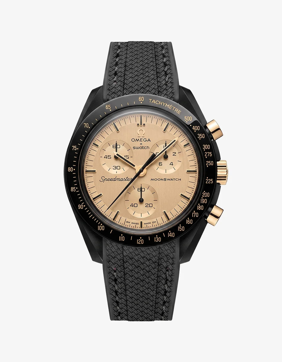 Black Rubber Strap For Omega x Swatch MoonSwatch Mission To The Moon 1969