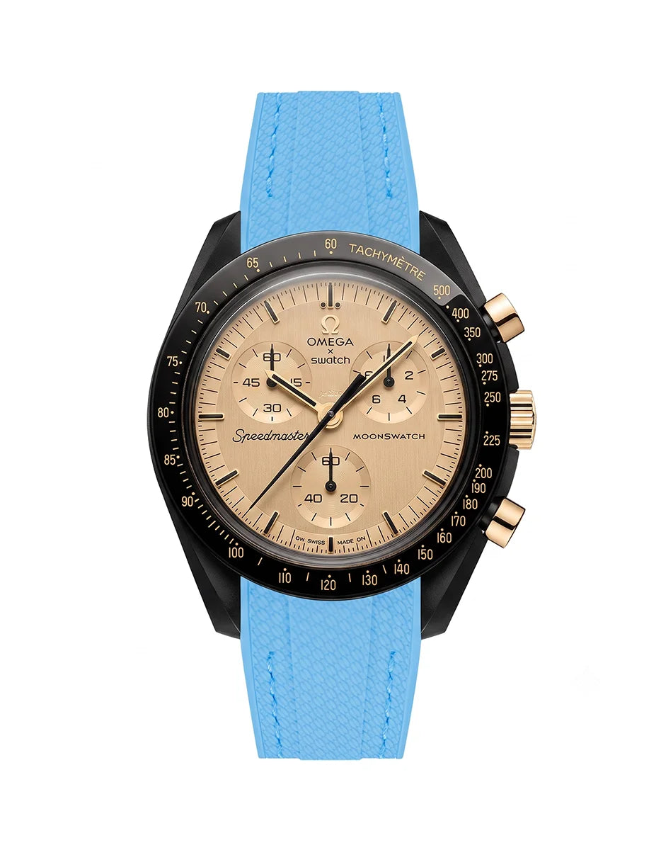 Capri Blue Rubber Strap For Omega x Swatch MoonSwatch Mission To The Moon 1969