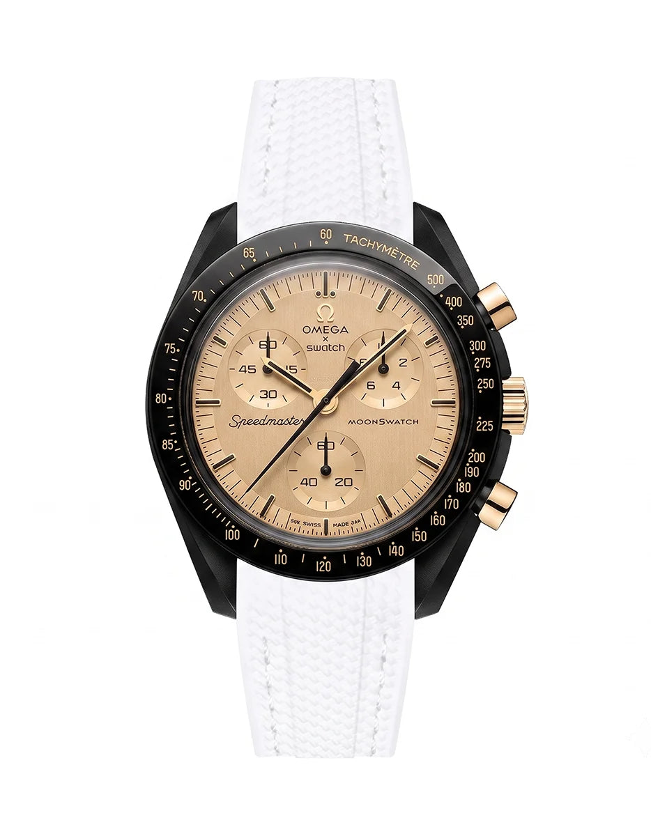 White Rubber Strap For Omega x Swatch MoonSwatch Mission To The Moon 1969
